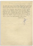 Hunter S. Thompson Letter Signed -- ''...my pendulum has swung toward the sun, and now I fear the inevitable plunge toward darkness. Maybe I will go off a cliff on the cycle...''